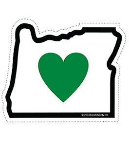 The Heart in Oregon Sticker, created by the Heart Sticker Company.