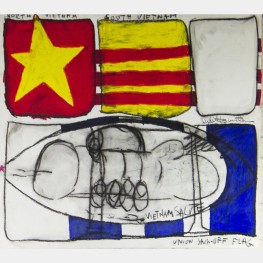 Judith Bernstein: Union Jackoff Flag, 1967. Charcoal and oil stick on paper.